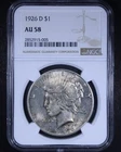1926-D Peace Dollar - $1 NGC AU58 - Affordable Example!