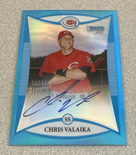 2008 Bowman Chrome Prospects Refractor Auto #CBP269 Chris Valaika Reds /150