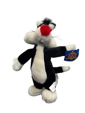 Looney Tunes Sylvester The Cat Plush Toy 10" Black  White With Tags 411B