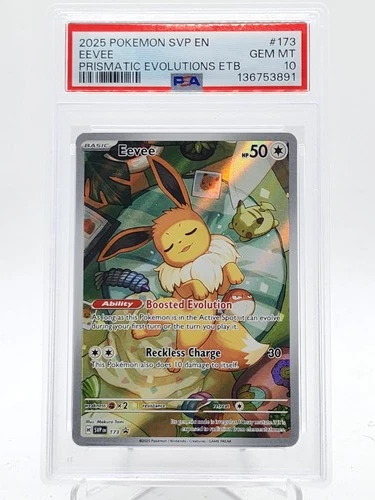EEVEE 2025 POKEMON SVP EN PRISMATIC EVOLUTIONS ETB BSP #173 PSA 10 Q0895