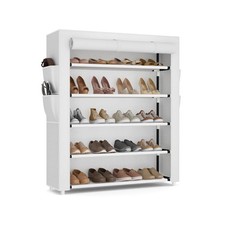 Shoe Rack with Cover, 5 Tier Shoe Organizer Storage for 20-24 Pair Shoes and ...