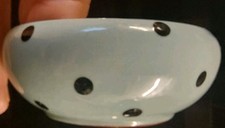 Devonshire Pottery Mint Polka Dot Triket Dish. Made In England