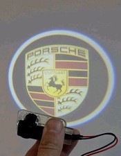 4x Led Laser Door Projector Courtesy Welcome Light For Porsche Cayenne Macan 911