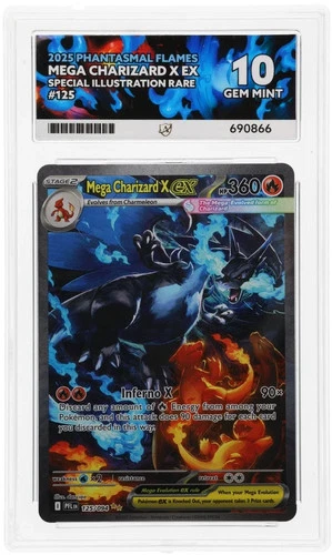 Mega Charizard X ex 125/094 SIR Phantasmal Flames W/Guard ACE 10