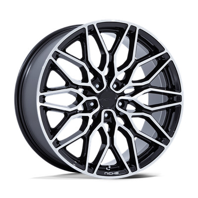 20x9 Niche NC277 Calabria 5 Gloss Black Machined Wheels 5x112 (27mm) Set of 4