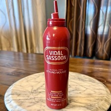 NEW 80s 1986 Vidal Sassoon Alcohol-Free Extra Body Styling Mousse 8oz Fine Hair