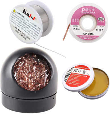 4-In-1 Welding Tool Set, Soldering Iron Tip Cleaner + 0.6Mm Solder Wire (1.76 Oz