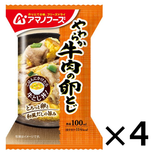 Amano Foods Freeze-Dry Japanese Beef&Egg Stew 4Pack Set Individual Wrapped Japan