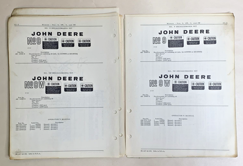 1962 John Deere #'s 8 8W 9 9W Mowers Parts Catalog PC-817 - Picture 5 of 7