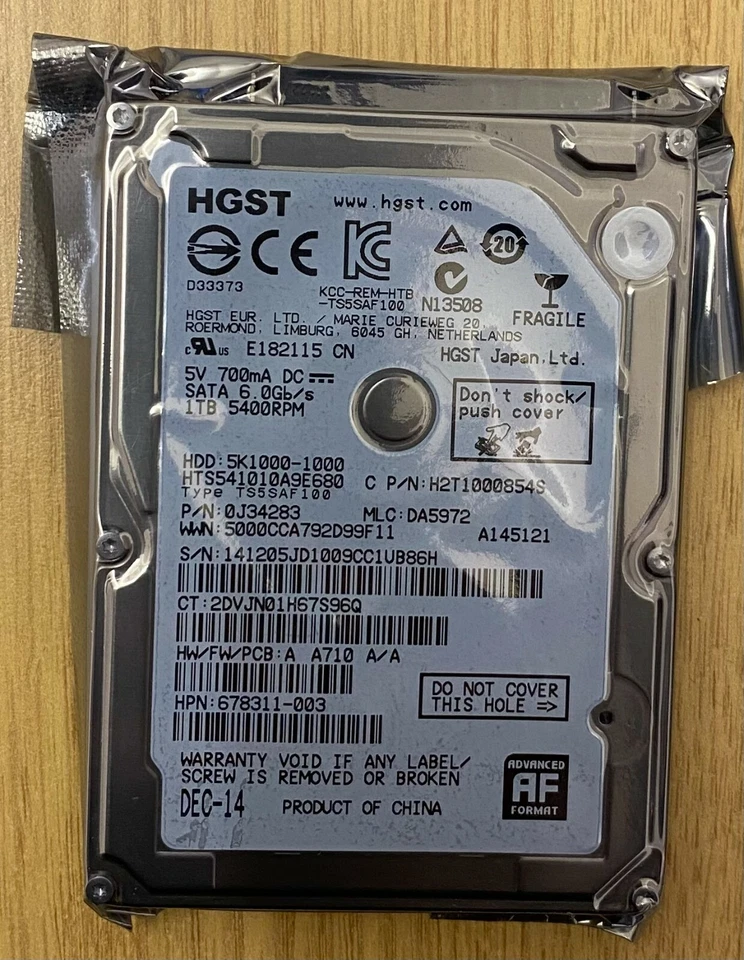 HGST 1TB 5400RPM 32MB 2.5" Internal Hard Drive 1 TB  Laptop HDD - Image 2 of 3