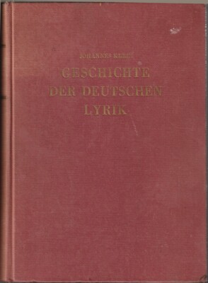 Geschichte der deutschen Lyrik von Luther bis zum Ausgang Zweiten Weltkriegs