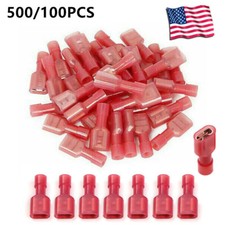 Red AWG22-16 Gauge Nylon Insulated Spade Connector Wire Crimp Female Terminals