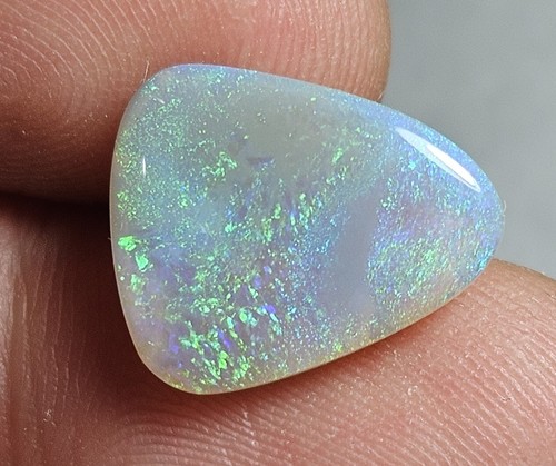 Lightning Ridge Polished Opal 3.35 Carat Blue Green Triangle Lapidary Solid Opal - Picture 7 of 14