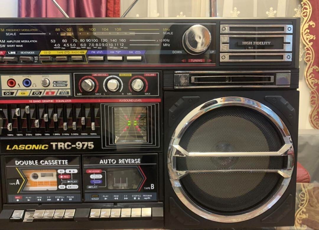 ラソニック　TRC-975 ダブルカセットラジカセ Lasonic TRC-975 Boombox Stereo Radio Cassette Player