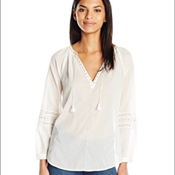 PAIGE Ava Embroidery Cotton Blouse Long Sleeve- Women's-White