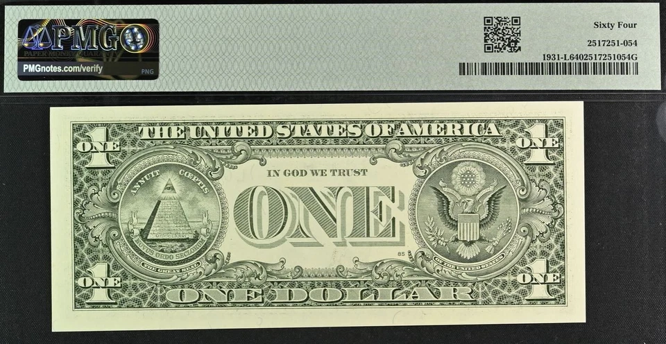2003A $1 Federal Reserve Note PMG 64 - Birthday Low Serial Number 00004090 - Image 3 of 3