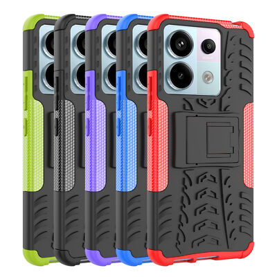 For Xiaomi Redmi Note 13/13 Pro+ Hybrid Armor Defender Dual KickStand Case Cover