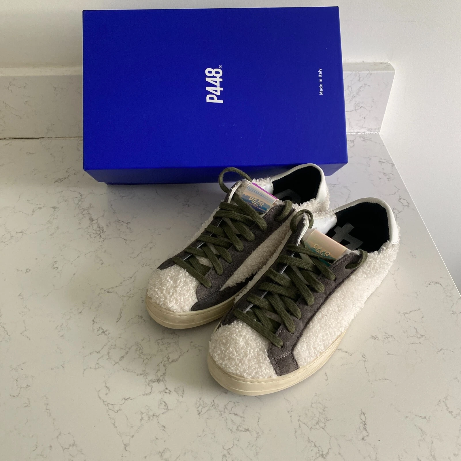 P448 Women's John Multicolor Faux Shearling Low Top Women’s Sneakers EU 37