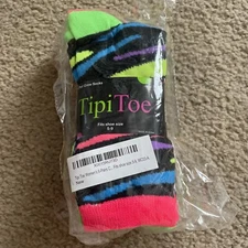 Tipi Toe Multi-Color Neon Socks Fits Shoe Size 5-9