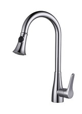 Nickel Classic single hole brass pull out kitchen sink faucet deck mounted