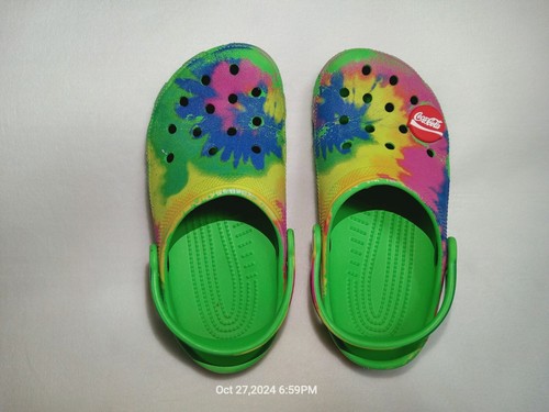 Kids’ Classic Colorful Tie-Dye Graphic Crocs PreOwned Size J3 - Excellent Cond. - Picture 2 of 5