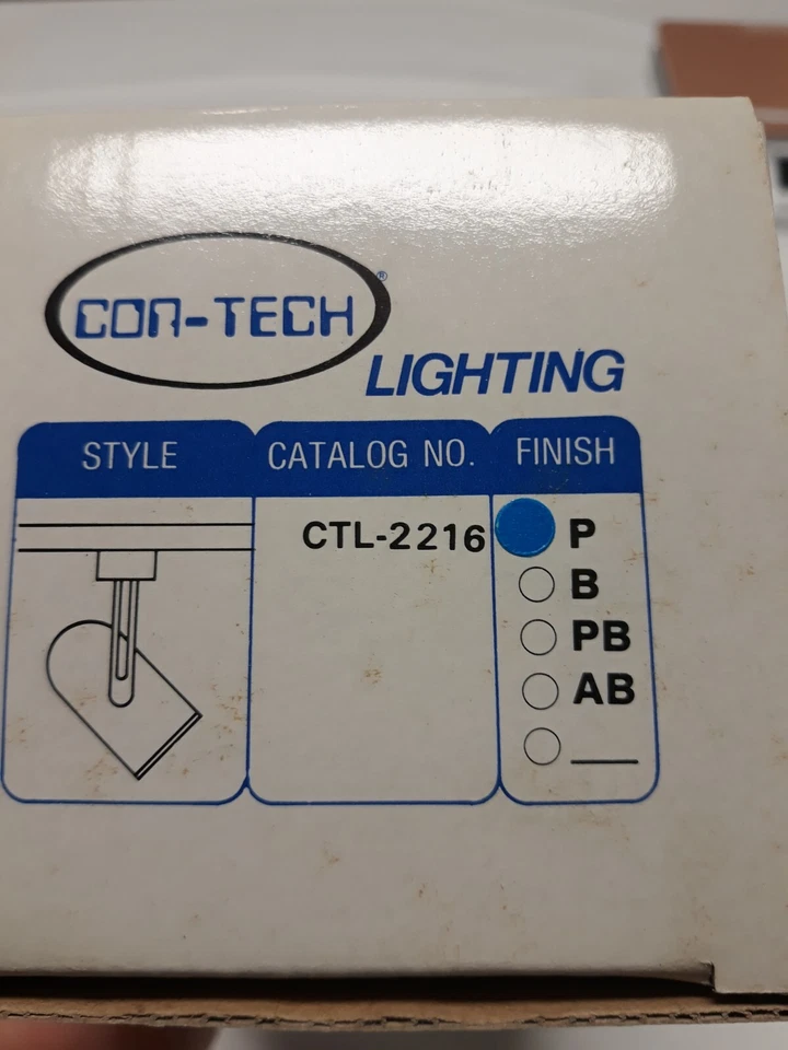 CONT-TECH LIGHTING CTL-2216 DESIGNER SERIES TRACK LIGHTING SPOTLIGHT WHITE NEW - Image 2 of 4