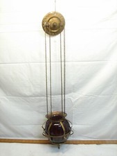 Cranberry Art Glass Shade Pendant Chandelier Ceiling Hall Light Lamp Electrified