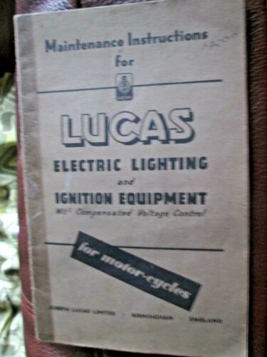 Vintage Lucas Electric Lighting & Ignition Equipment for Motorcycles: PB  rare - Picture 1 of 4