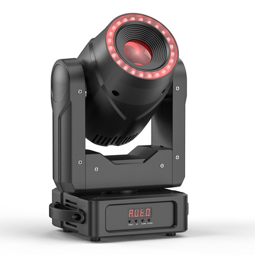 Luce testa mobile LED con striscia luminosa RGBW 180W fascio DMX Gobo DJ palco Halloween - Foto 12 di 14