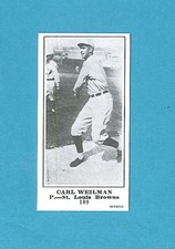 1915 M101-5 The Sporting News Reprint #189 Carl Weilman (St. Louis Browns)