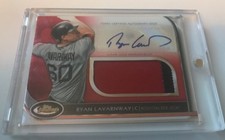 2012 Topps Finest RYAN LAVARNWAY Autographed Jumbo Relic Card 14/25