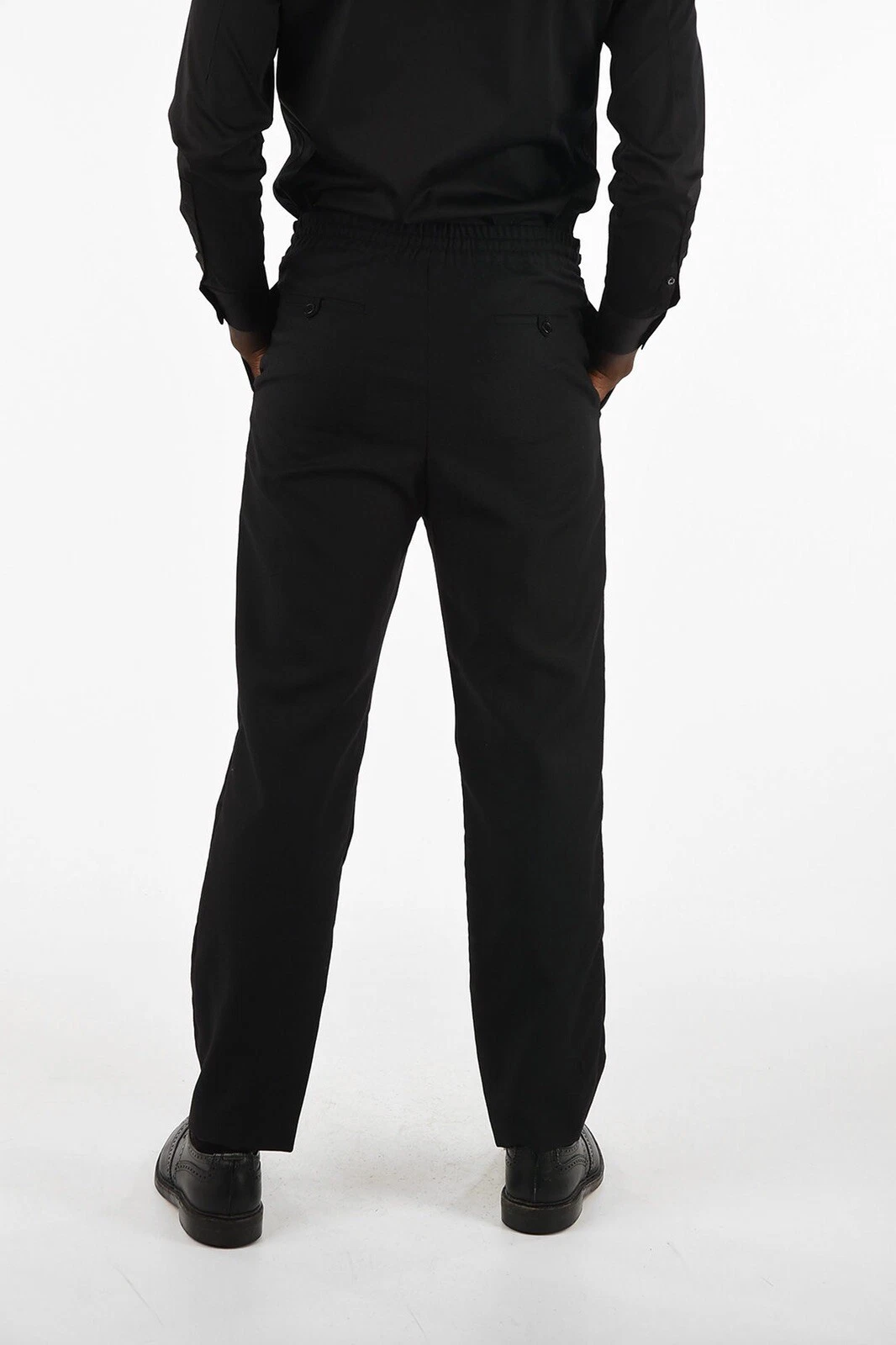 SAINT LAURENT (YSL) Pantaloni da jogger nuovi con etichette Saint Laurent lana nera affusolata con cordino 52 EU 36US $995 00