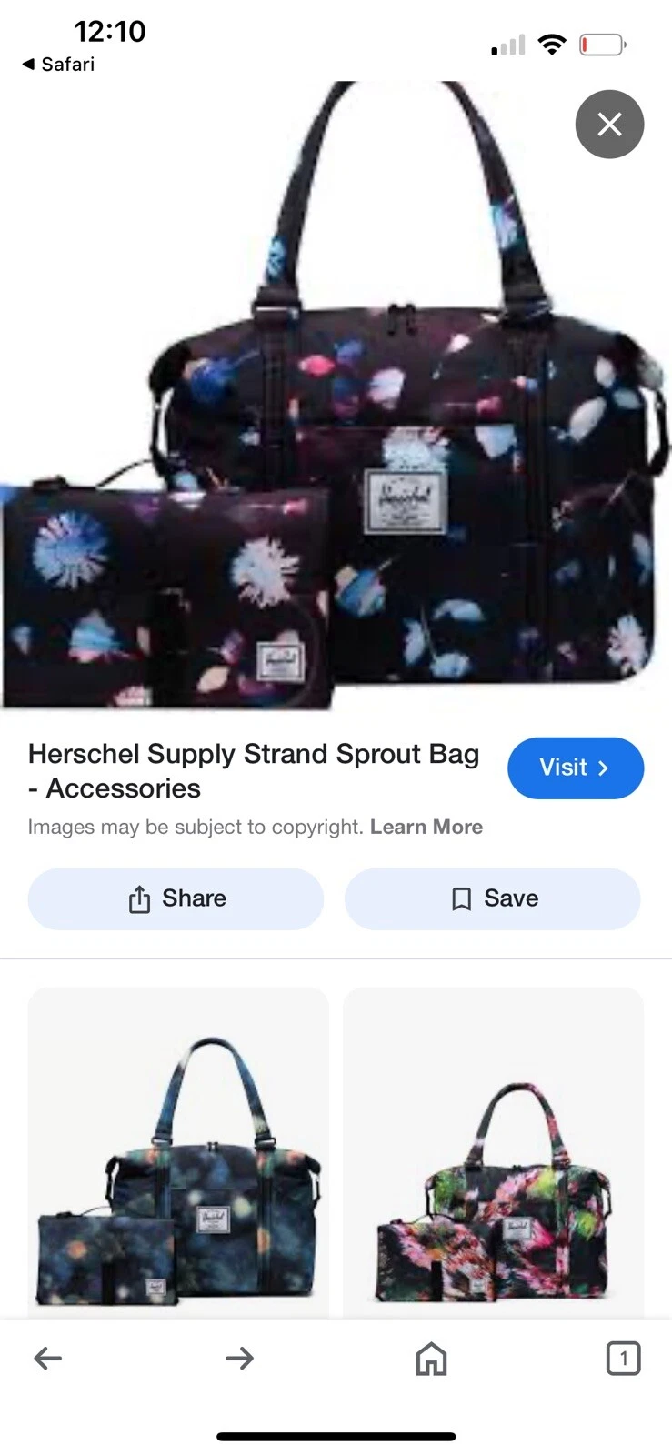 Herschel Supply Strand Sprout Bag Baby Bag With Changing Mat