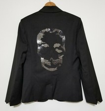Zadig Voltaire Vedy Skull Strass Blazer Jacket Noir Black Size 36 S 578