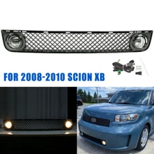 Lower Bumper Grille Grill +Pair Halogen Fog Lights Lamps For 2008-2010 Scion xB