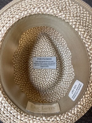 Eric Javits Beige/Tan Squishee Classic Handwoven Fedora Hat  display picture 2