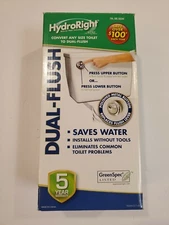 HydroRight Dual-Flush Conversion Kit, Convert Any Toilet & Save Water- Open Box
