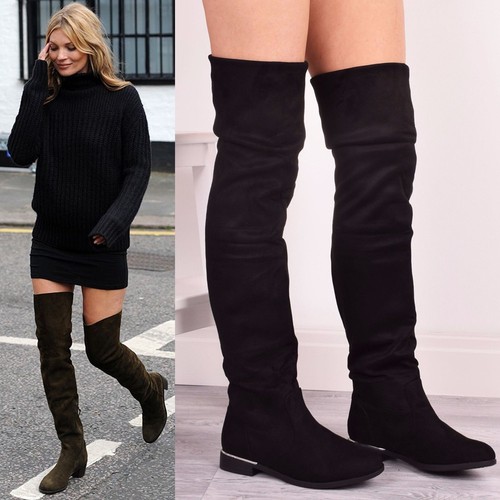 over the thigh flat boots