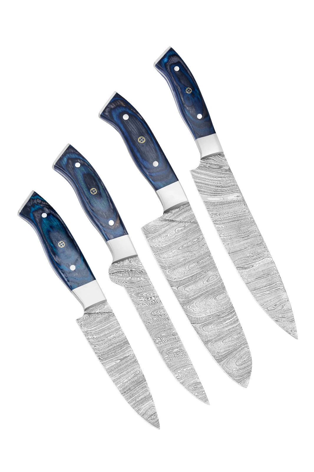 Damascus Steel Knife Set of 4 Custom Handmade Forged Chef Kitchen Regular Knives