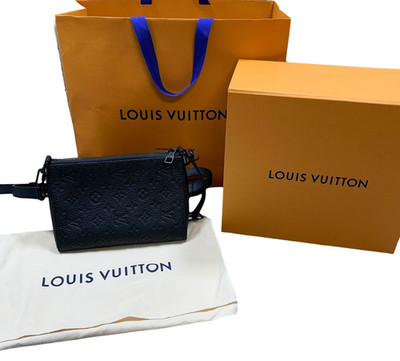 Louis Vuitton M55878 Noir Monogram Empreinte Herren Triangle Messenger Bag Ge...