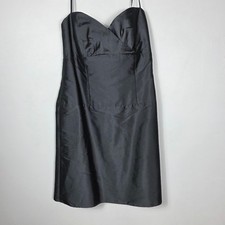 Jim Hjelm Occasions Dress Womens 14 Black Sweetheart Satin Cocktail Formal USA