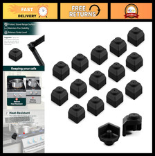16 Pcs Stove Grate Rubber Feet Replacement Parts for Gas Range Cooktop Bumpers