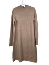 J. Crew Extra Soft Turtleneck Knee Length Sweater Dress Size Medium Beige