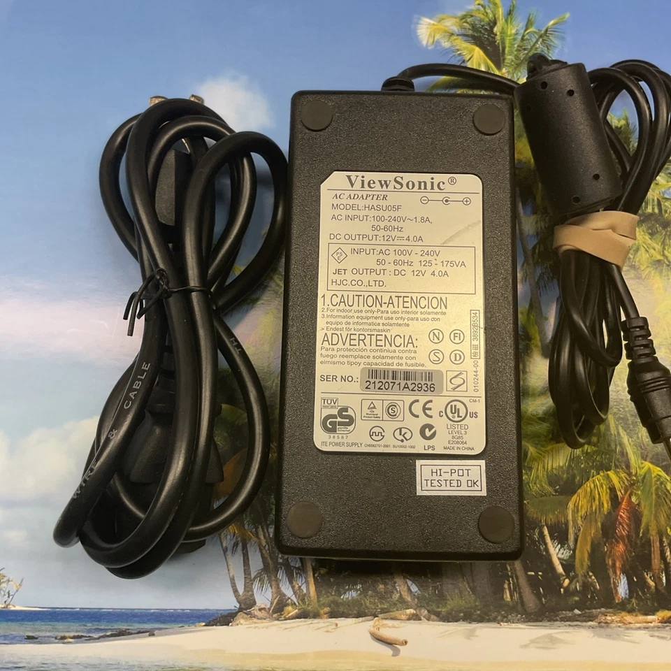 GENUINE OEM ViewSonic AC Adapter, Model HASU05F 12V 4.0A - Image 4 of 4