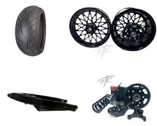 240 STEALTH FAT TIRE KIT BLACK CONTRAST BANDIT WHEELS 01-05 SUZUKI GSXR 600 750