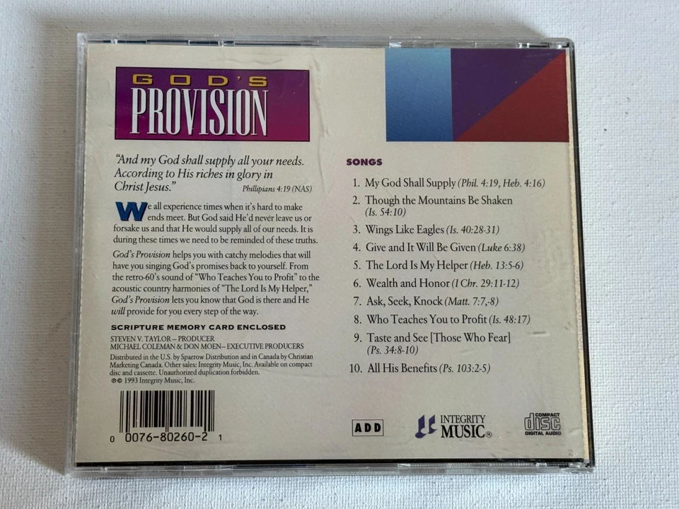 God's Provision  Scripture Memory Songs Very Good Condition - Image 4 of 4