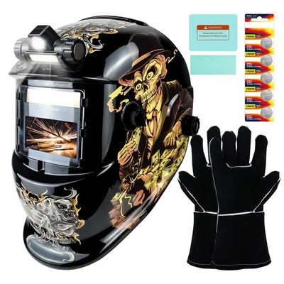 TRQWH Auto Darkening Welding Helmet with LED Light, True Color Shade 9-13