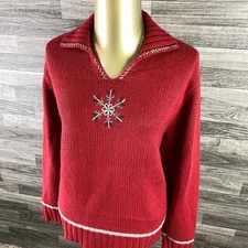 WOOLRICH Pullover Red Angora Rabbit Blend Christmas Knit Sweater Women's Large