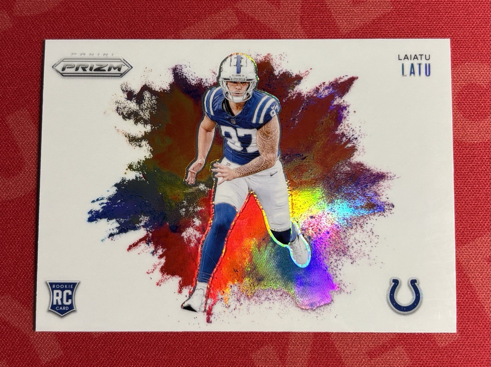 2024 Panini Prizm Laiatu Latu #19 Color Blast Rookie Colts