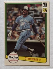 Otto Velez 1982 Donruss ON-CARD AUTO Buyback HA Retrograph Blue Jays Puerto Rico